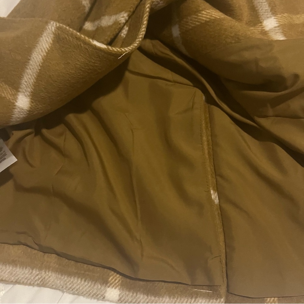Ann Taylor Plaid Coat Tan Small - Picture 11 of 12